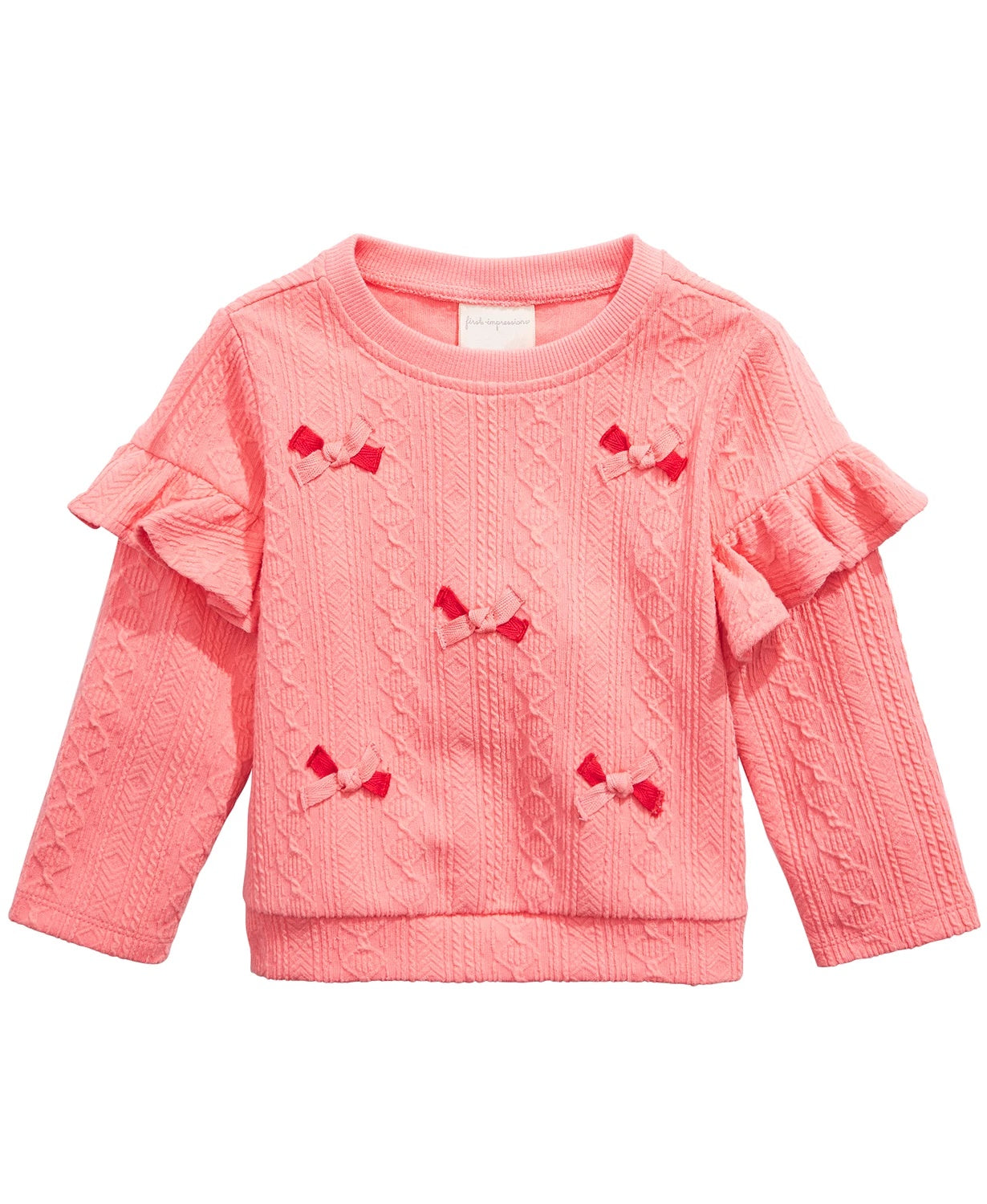 First Impressions Baby Girls Bow Applique Sweatshirt Pink Size 12M