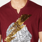 INC International Concepts Men's Lightning Tiger Graphic T-Shirt Wine Size XXX-Large