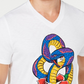 INC International Concepts  Men's Rhinestone Snake  T-Shirt White Size XX-Large