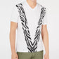 INC International Concepts Men's Pieced Zebra T-Shirt White Size XXX-Large