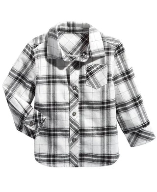 First Impressions Baby Boys Cotton Plaid Shirt White Size 18M