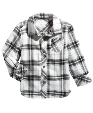 First Impressions Baby Boys Cotton Plaid Shirt White Size 24M