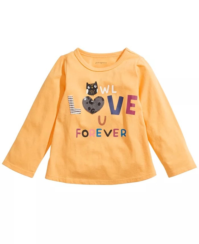 First Impressions Baby Girl's Owl Love U T-Shirt Yellow Size 18 Months