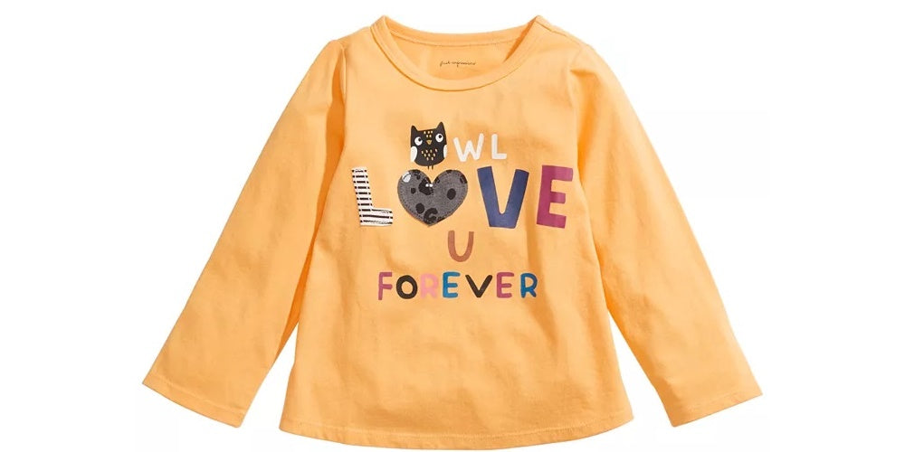 First Impressions Baby Girl's Owl Love U T-Shirt Yellow Size 18 Months