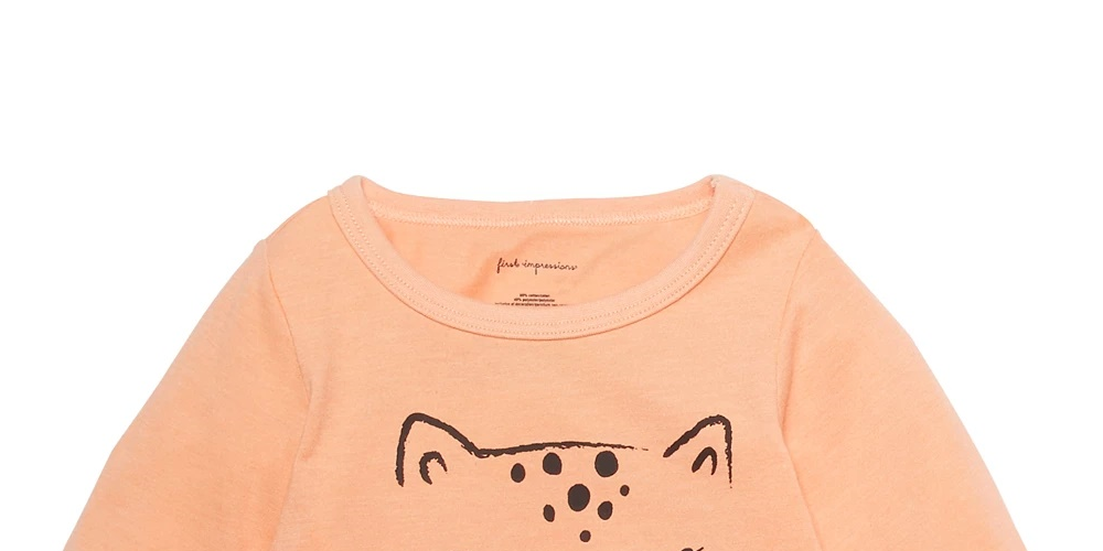 First Impressions Baby Girls Dog & Cat T-Shirt Orange Size 12MOS