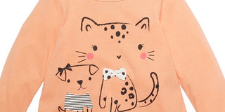 First Impressions Baby Girls Dog & Cat T-Shirt Orange Size 12MOS