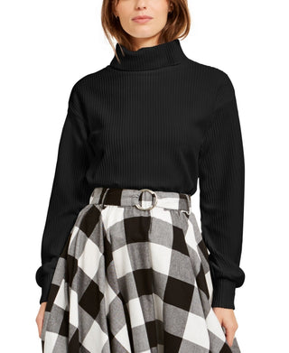 Bar III Women's Cozy Turtleneck Top Black Size Medium