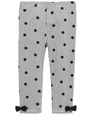 First Impressions Baby Girl's Dot-Print Houndstooth Leggings White Size 3-6 Months