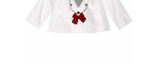 First Impressions Baby Girl's Reindeer Applique T-Shirt White Size 6-9MON