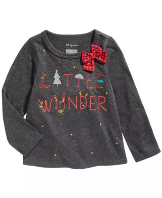 First Impressions Baby Girl's Little Wonder T-Shirt Dark Gray Size 24 Months