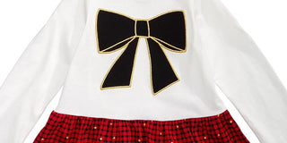 First Impressions Baby Girl's Bow Check Peplum T-Shirt White Size 3-6 Months