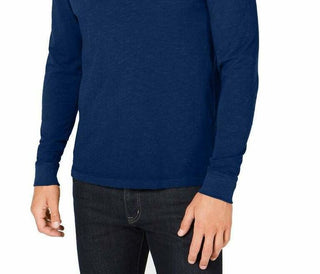 Club Room Men's Henley Shirt Blue Size Medium