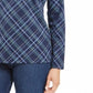 Karen Scott Women's Holly Plaid Embellished Top Navy Size X-Large