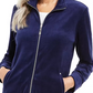 Karen Scott Women's Sport Velour Zip Jacket Black Size Small