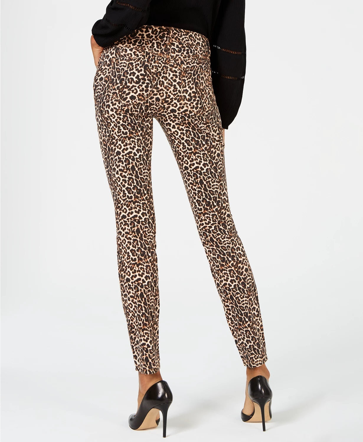 INC International Concepts Women's Incessential Leopard Skinny Jeans Brown Size 6