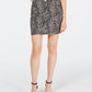 INC International Concepts Women's Leopard Print Denim Mini Skirt Beige Size 14