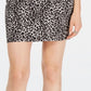 INC International Concepts Women's Leopard Print Denim Mini Skirt Beige Size 14