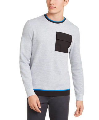 Alfani Men's Utility Pocket Crewneck Sweatshirt Dark Gray Size Medium