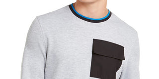 Alfani Men's Utility Pocket Crewneck Sweatshirt Dark Gray Size Medium