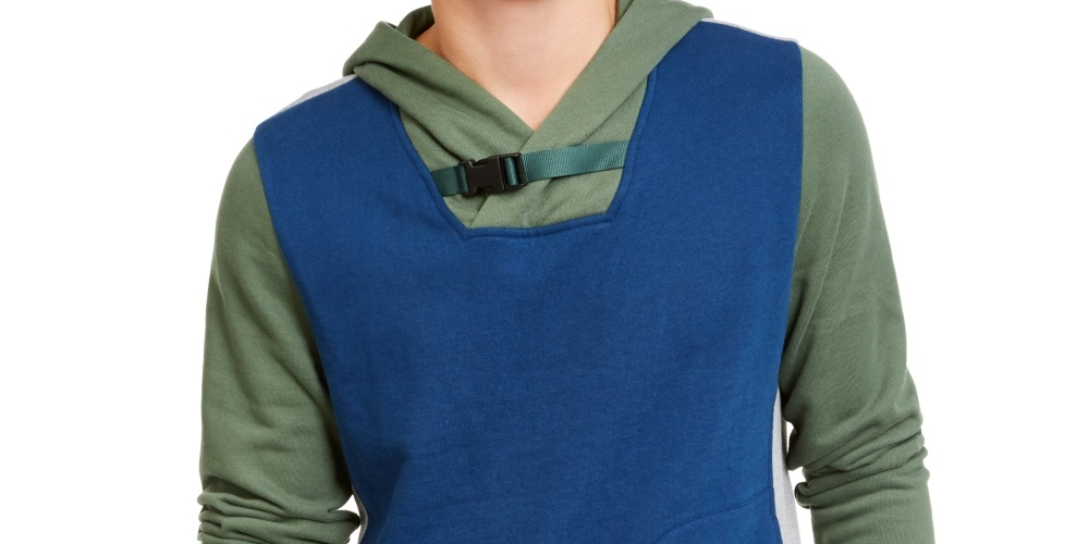 American Rag Men's Colorblocked Belted Hoodie Green Size X-Large