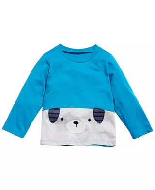 First Impressions Baby Boy's Cotton Colorblocked Puppy T-Shirt Blue Size 12 Months