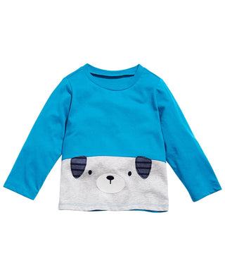 First Impressions Baby Boy's Cotton Colorblocked Puppy T-Shirt Blue Size 6-9 Months