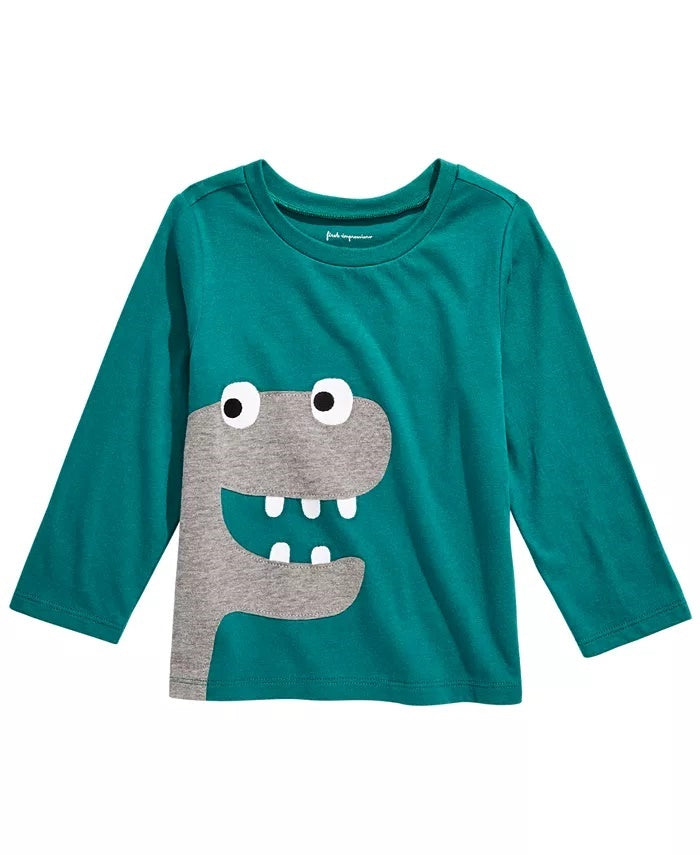 First Impressions Baby Boy's Cotton Dinosaur T-Shirt Dark Green Size 12 Months