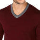 Tasso Elba Men's Merino Wool Blend V Neck Herringbone Sweater Wine Size XXX-Large