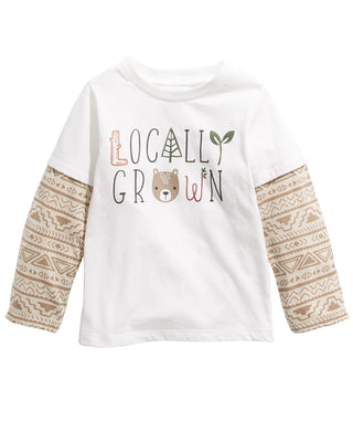 First Impressions Baby Boys Cotton Layered Look Locally Grown T-Shirt White Size 18MOS