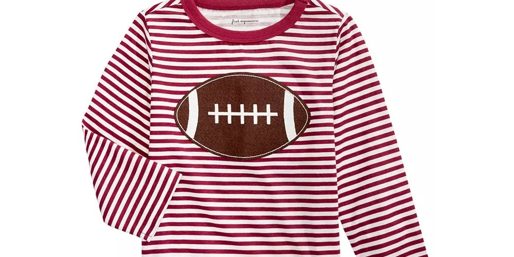 First Impressions Baby Boy's Cotton Striped Football T-Shirt  Red Size 18 Months