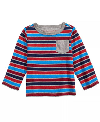 First Impressions Baby Boy's Striped Long-Sleeve T-Shirt Gray Size 3-6 Months