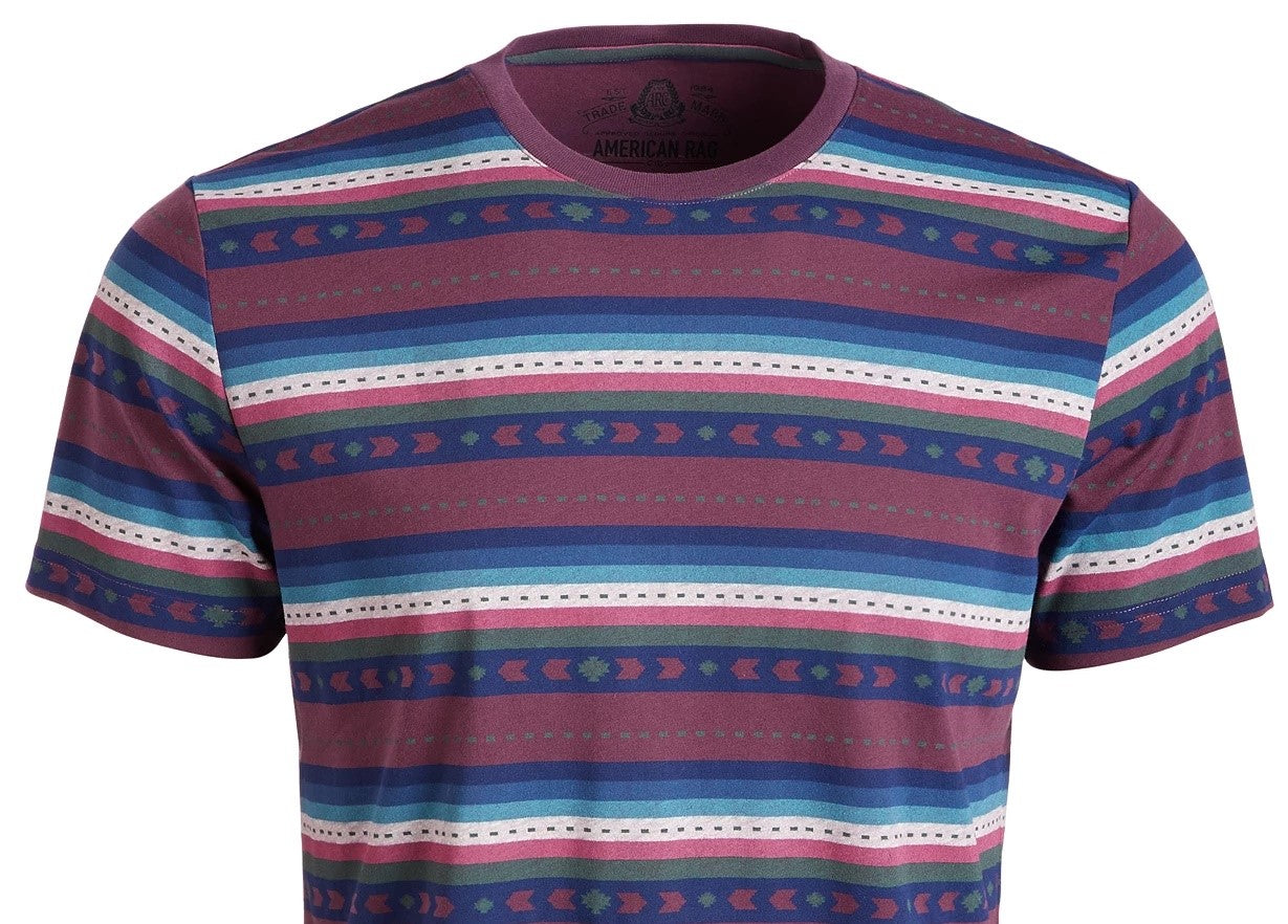 American Rag Men's Geo Striped T-Shirt Red Size Medium