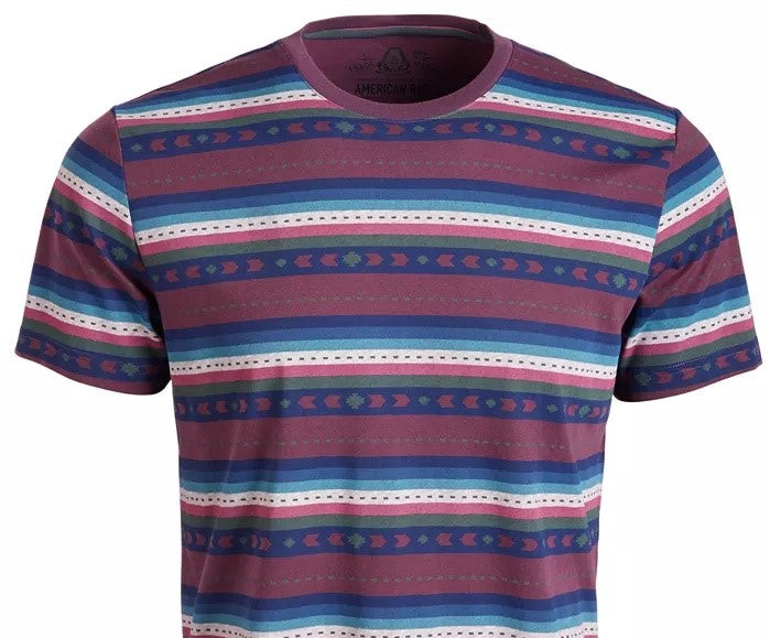 American Rag Men's Geo Striped T-Shirt Red Size Extra Large