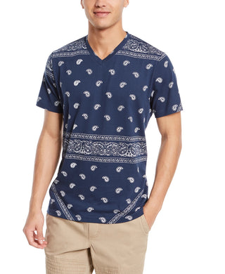 American Rag Men's Blocked Bandana T-Shirt Navy Size Small