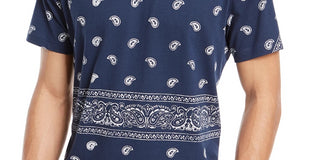 American Rag Men's Blocked Bandana T-Shirt Navy Size Small