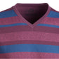 American Rag Men's V Neck Striped T-Shirt Red Size Large