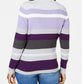 Karen Scott Women's Striped Mock Neck Cotton Sweater Purple Size Medium