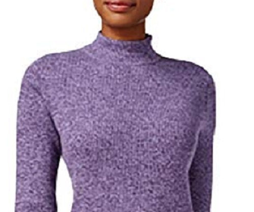Karen Scott Women's Cotton Mock-Neck Sweater Purple Size Medium