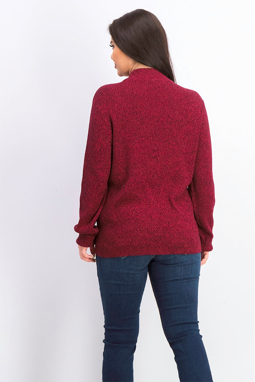 Karen Scott Women's Cotton Mock-Neck Sweater Bright Red Size Small