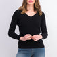 Karen Scott Women's Ribbed-Knit Cotton Sweater Black Size Petite Small