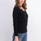 Karen Scott Women's Ribbed-Knit Cotton Sweater Black Size Petite Small