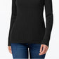 Karen Scott Women's Cotton Ribbed Turtleneck Top Black Size Large