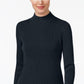 Karen Scott Women's Cotton Ribbed Turtleneck Top Black Size Medium