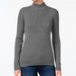 Karen Scott Women's Cotton Ribbed Turtleneck Top  Charcoal Size X-Small