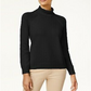 Karen Scott Women's Cotton Turtleneck Sweater Black Size Small