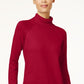 Karen Scott Women's Petite Cotton Turtleneck Sweater Bright Red Size Medium