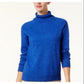 Karen Scott Women's Marled Cotton Turtleneck Sweater Blue Size Medium