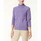 Karen Scott Women's Marled Cotton Turtleneck Sweater Purple Size Large