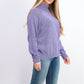 Karen Scott Women's Marled Cotton Turtleneck Sweater Purple Size Small