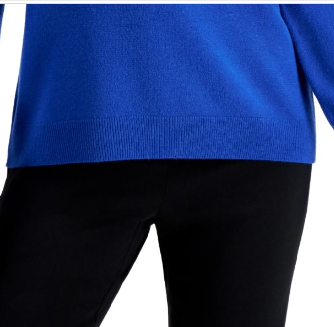 Karen Scott Women's Cotton Turtleneck Sweater Blue Size Petite Medium